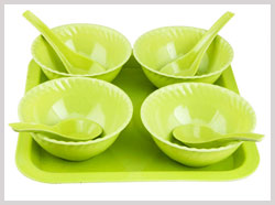melamine crockery - plastic crockery - dinner set - soup set - home crockery plates - bowls - spoons - gift crockery manufacturers india punjab ludhiana